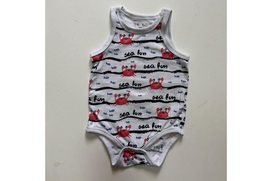 بادی نوزادی بدون آستین با طرح خرچنگ