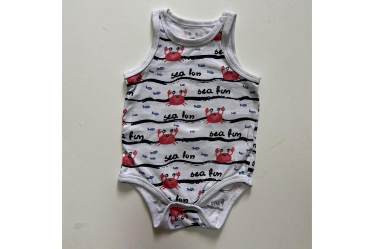 بادی نوزادی بدون آستین با طرح خرچنگ