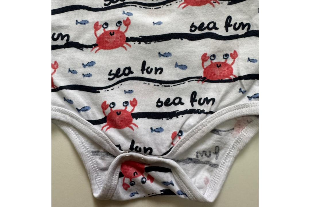 بادی نوزادی بدون آستین با طرح خرچنگ